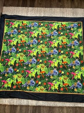 Jim Thompson Pareo Beach Cover Up Skirt Scarf Animal Print Jungle Fauna Cotton
